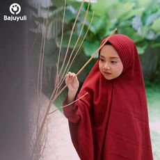 TK0218 Baju Muslim Gamis Anak Perempuan Warna Marun Lucu Seragam Ngaji