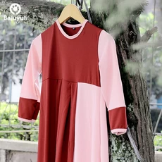 TK0225 Baju Muslim Anak Perempuan Warna Marun Pink Modern Murah