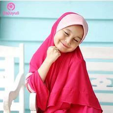 TK0230 Gamis Muslim Anak Warna Merah Pink Syari Terbaru