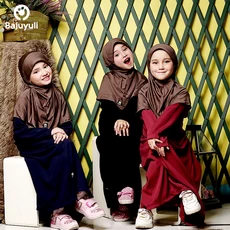 TK0238 Baju Gamis Anak Navy Hitam Marun 1 sd 12 Tahun Anak Tanggung