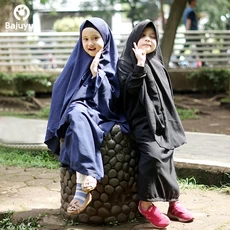 TK0239 Gamis Muslim Anak Navy Hitam Syari Murah