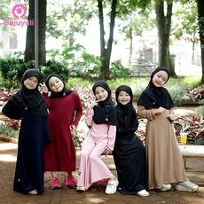 TK0240 Gamis Muslim Anak Warna Navy Marun Pink Hitam Coklat Lucu Seragam Ngaji