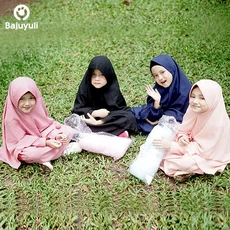 TK0258 Baju Muslim Anak Perempuan Warna Pink Hitam Navy Salem 1 sd 12 Tahun Seragam TPA