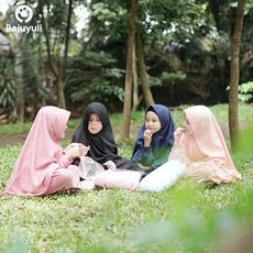 TK0275 Baju Muslim Anak Salem Hitam Biru Pink 1 sd 12 Tahun Seragam TPA