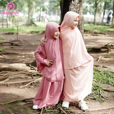 TK0279 Baju Muslim Anak Perempuan Warna Salem Pink Modern Seragam Sekolah