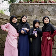 TK0292 Baju Muslim Gamis Anak Warna Basic Simple Lucu Seragam Sekolah