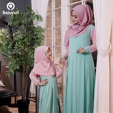 TK0296 Baju Muslim Gamis Anak Couple Ibu Anak Modern Usia Tanggung