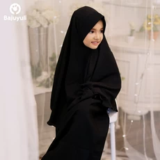 TK0317 Baju Muslim Anak Perempuan Warna Hitam 1 sd 12 Tahun Seragam TPA