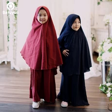 TK0332 Gamis Anak Marun Navy Polos Anak Tanggung