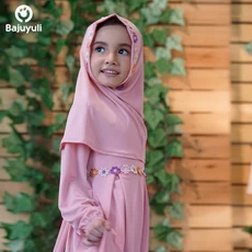 TK0353 Gamis Anak Perempuan Warna Pink 1 sd 12 Tahun Usia Tanggung