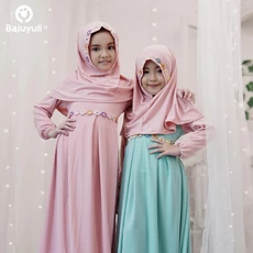 TK0373 Baju Muslim Anak Warna Salem Hijau Syari Best Seller