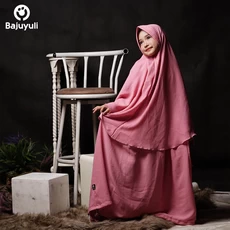 TK0397 Gamis Anak Perempuan Kombinasi Cantik Pink Terbaru 2023 Tanggung