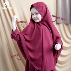 TK0425 Baju Anak Gamis Warna Marun Syari Terbaru Cutetrik