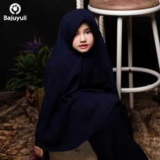 TK0442 Gamis Anak Warna Navy Lucu 1 thn