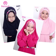 TK0455 Gamis Anak Warna Pink Renda Bunga Marah Syari 1 thn