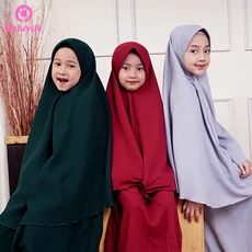 TK0483 Baju Muslim Anak Perempuan Warna Hijau Botol Marun Abu Modern Naura