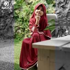 TK0504 Baju Gamis Anak Perempuan Kombinasi Marun Terbaru 2023 Cutetrik