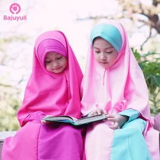 TK0518 Baju Gamis Anak Kombinasi Pink Baca Quran Murah Upright