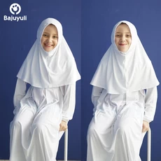 TK0542 Gamis Muslim Anak Warna Putih Bersih Lucu Shahia