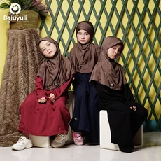 TK0606 Baju Muslim Anak Perempuan Warna Marun Polos Navy Hitam Terbaru 2023 1 thn