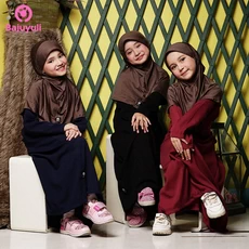 TK0617 Gamis Muslim Anak Warna Navy Duduk Marun Hitam Modern Upright