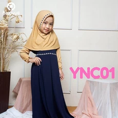 TK0623 Gamis Anak Warna Navy Ync01 Lucu Naura