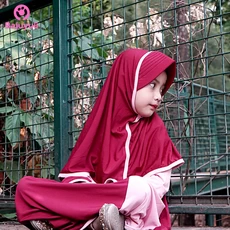 TK0627 Baju Gamis Anak Kombinasi Pink Duduk Terbaru 2023 Naura