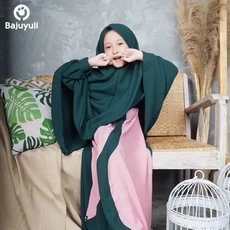 TK0630 Baju Gamis Anak Warna Pink Hijau Terbaru Cutetrik