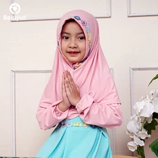 TK0631 Baju Gamis Anak Kombinasi Pink Maaf Terbaru 2023 Shahia