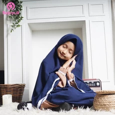 TK0650 Baju Anak Gamis Warna Tidur Navy Modern 2 thn