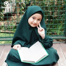 TK0680 Gamis Muslim Anak Warna Baca Quran Hijau Syari 2 thn