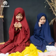 TK0701 Baju Muslim Anak Perempuan Kombinasi Navy Marun Modern Tanggung