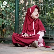 TK0719 Gamis Anak Perempuan Warna Duduk Peach Marun.Jpg Terbaru 2023 Tanggung