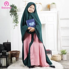 TK0724 Baju Muslim Anak Perempuan Warna Hijau Baca.Jpg Lucu Cutetrik