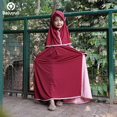 TK0742 Baju Gamis Anak Warna Lis Marun.Jpg Murah Tanggung