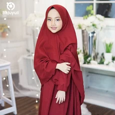 TK0748 Gamis Anak Perempuan Warna Marun Make Up.Jpg Terbaru 2023 2 thn