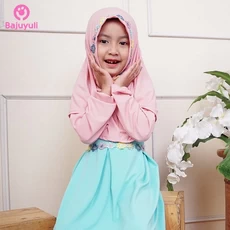 TK0770 Baju Muslim Anak Perempuan Warna Pink Renda.Jpg Syari Cutetrik