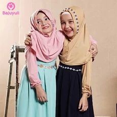TK0780 Gamis Anak Kombinasi Renda Bunga.Jpg Modern Shahia Hijab