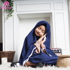 TK0790 Baju Gamis Anak Kombinasi Tidur Navy.Jpg Syari Shahia Hijab