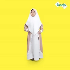 TK0829 Gamis Muslim Anak Warna Putih Milo Terbaru 2022 Rabbani