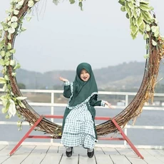 TK0833 Gamis Anak Warna Hijau Biru Modern Nubi