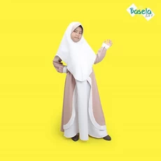 TK0895 Baju Anak Gamis Warna Syari Putih Mocca Terbaru Rabbani