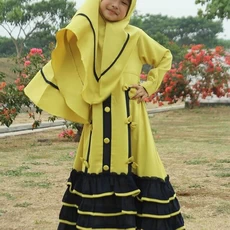 TK0935 Baju Gamis Anak Perempuan Warna Hijau Kuda Hitam Terbaru Rabbani