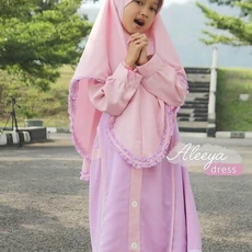 TK1001 Baju Muslim Anak Warna Baby Pink Lavender Polos Nubi