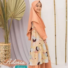 TK1049 Gamis Muslim Anak Warna Adonia Dress Salem Terbaru 1 thn