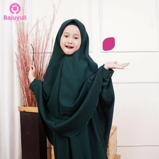 TK1144 Baju Gamis Anak Perempuan Warna Hijau Botol Terbaru 2022 Shahia Hijab