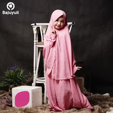 TK1159 Gamis Anak Perempuan Warna Pink Dusty Lucu Nubi